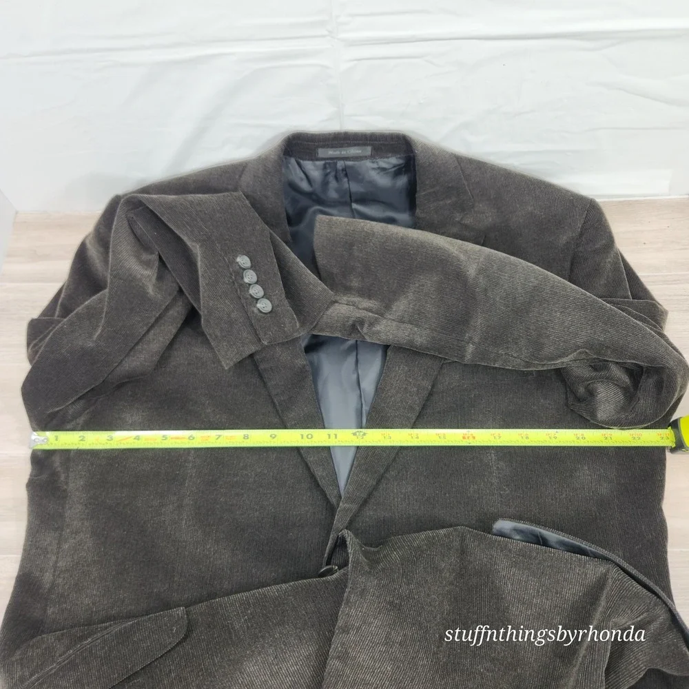 Chaps Corduroy Men's Sport Coat 42L Charcoal Blazer‎ Suit Jacket Casual 2 Button